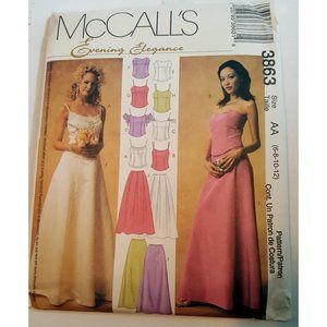 Uncut McCall's Evening Elegance Sewing Pattern 3863 Size 6-8-10-12